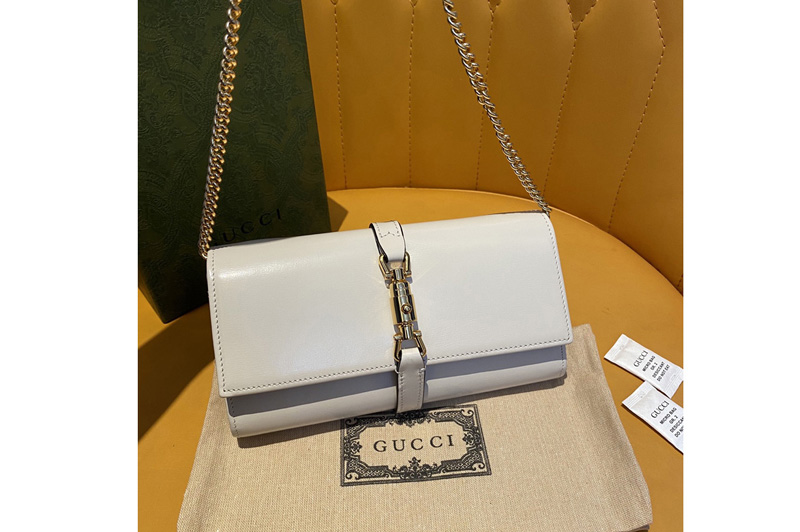 Gucci ‎652681 Jackie 1961 chain wallet in White leather