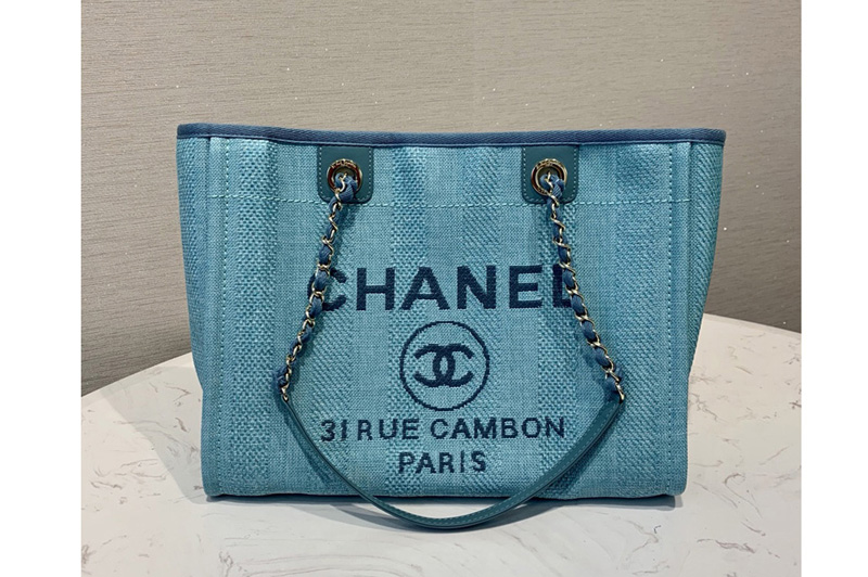 CC A67001 Shopping Bag in Blue Mixed Fibers