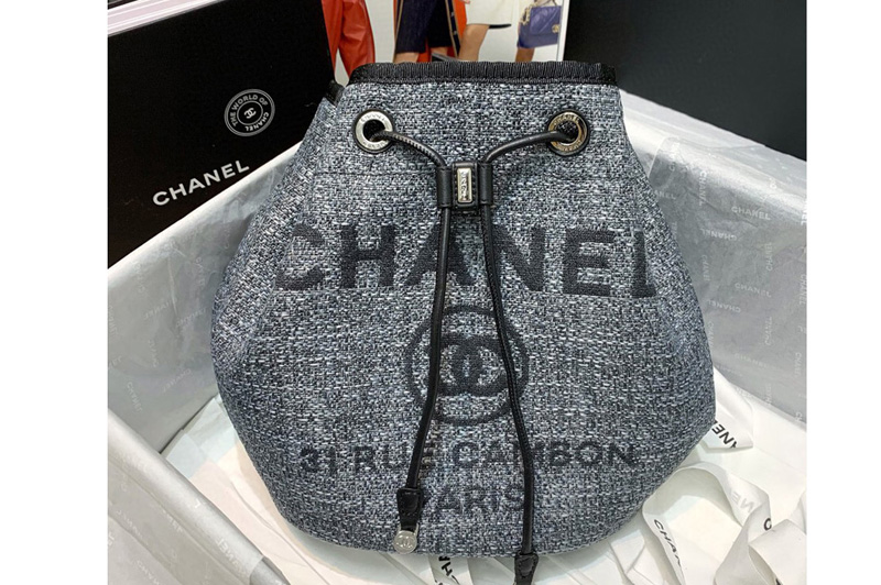 CC AS1045 31 rue Cambon Drawstring bag in Grey Mixed Fibers