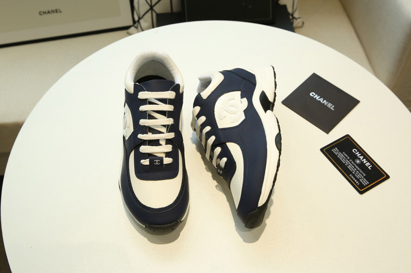 Womens and Mens CC Sneakers Mix Blue/White Leather