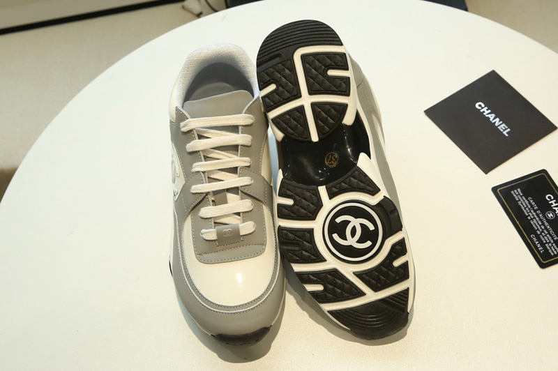 Womens and Mens CC Sneakers Mix Gray/White Leather