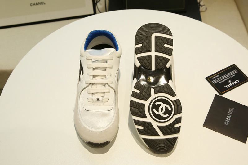 Womens and Mens CC Sneakers Mix White/Blue Leather