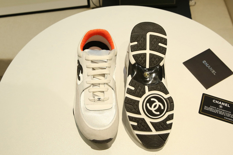 Womens and Mens CC Sneakers Mix White/Orange Leather