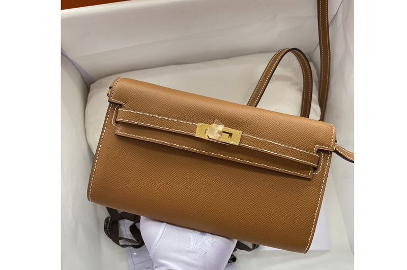 Hermes Kelly Classique To Go Woc Wallet In Brown Epsom Leather With ...