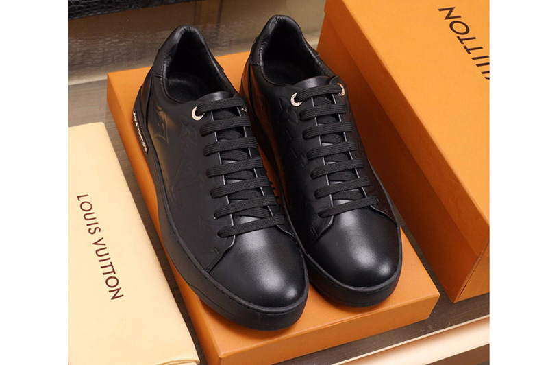 Men's Louis Vuitton Luxembourg sneaker and Shoes Black Monogram Calf leather