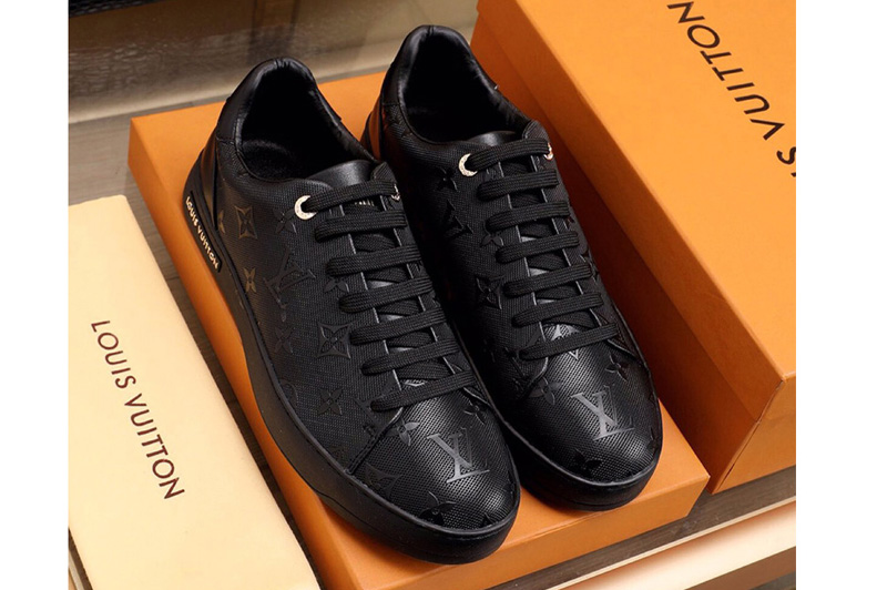 Men's Louis Vuitton Luxembourg sneaker and Shoes Black Monogram Canvas calf leather
