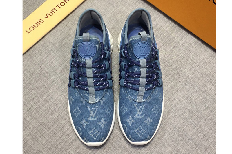Men's Louis Vuitton Fastlane sneaker and Shoes Blue Monogram Denim