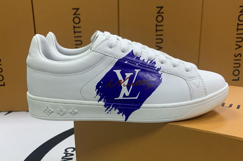 Men/Women's Louis Vuitton Luxembourg Sneaker and Shoes White Plain calf leather