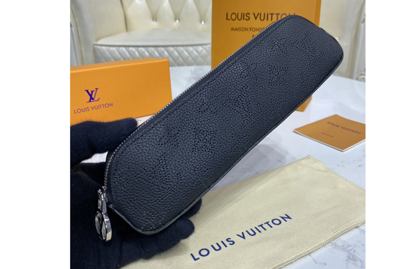 Louis Vuitton GI0397 LV Elisabeth pencil pouch in Black Mahina leather