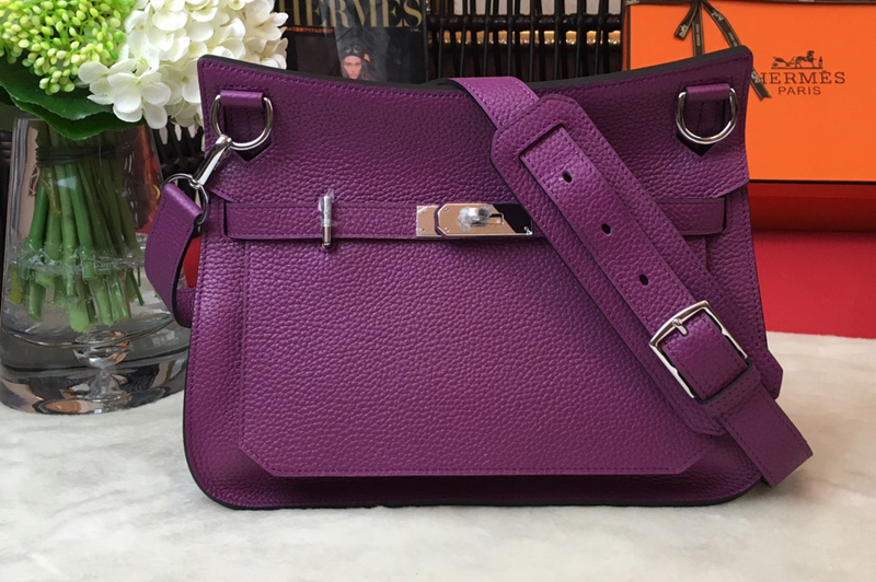 Hermes H061784 Jypsiere 28 bag in Purple original taurillon Clemence leather
