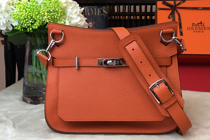 Hermes H061784 Jypsiere 28 bag in Orange original taurillon Clemence leather