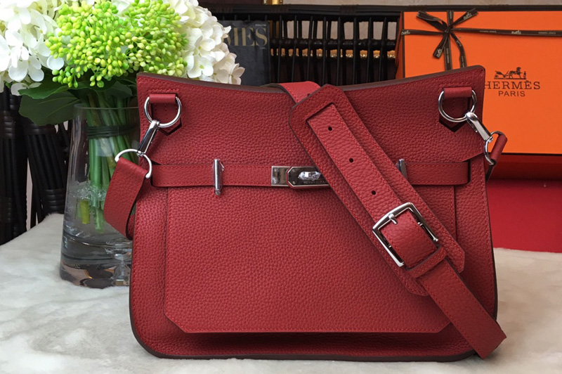 Hermes H061784 Jypsiere 28 bag in Red original taurillon Clemence ...