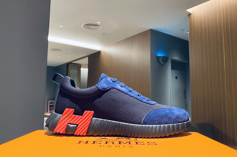 Hermes H202935 Bouncing sneaker in Blue and Red