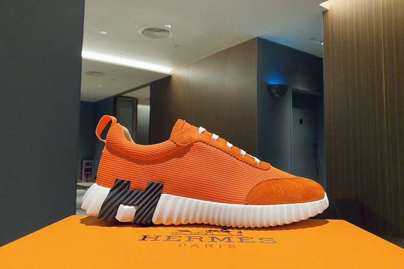 Hermes H202935 Bouncing sneaker in Orange and Black