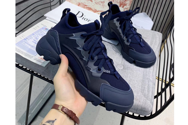 Women Dior KCK222NGG D-Connect sneaker in Blue neoprene