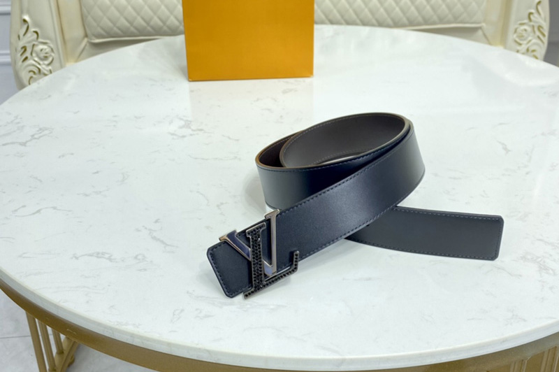 Louis Vuitton M0282V LV Fancy 40mm reversible belt in Black calf leather With Silver Buckle