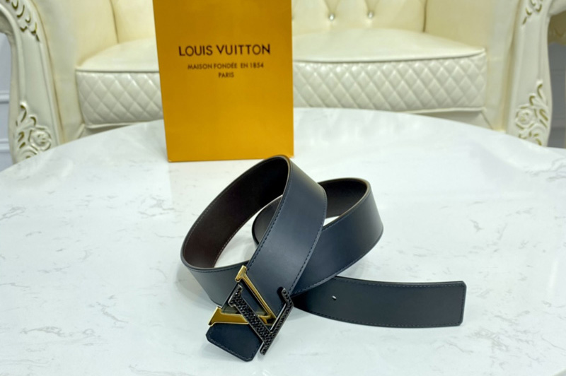 Louis Vuitton M0282V LV Fancy 40mm reversible belt in Black calf leather With Gold Buckle