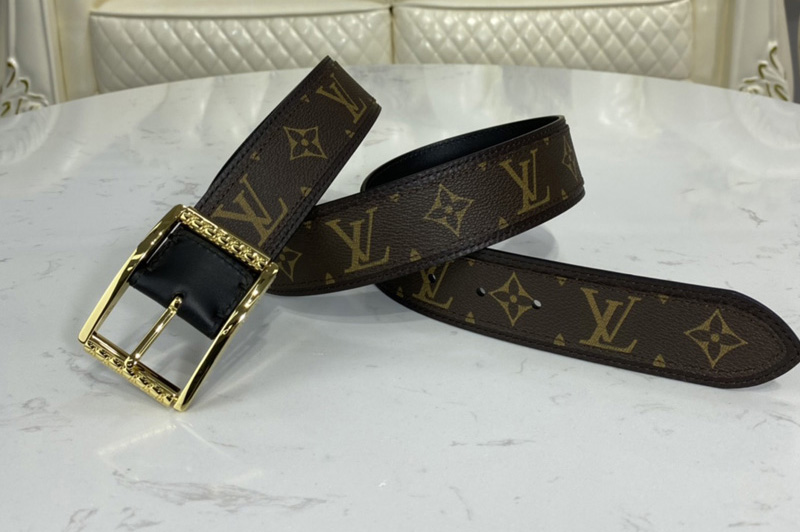 Louis Vuitton M0283V LV Reverso 40mm reversible belt In Monogram/Brown With Gold Buckle