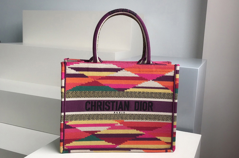 Christian Dior M1296 Small Dior Book Tote Bag in Dior embroidery