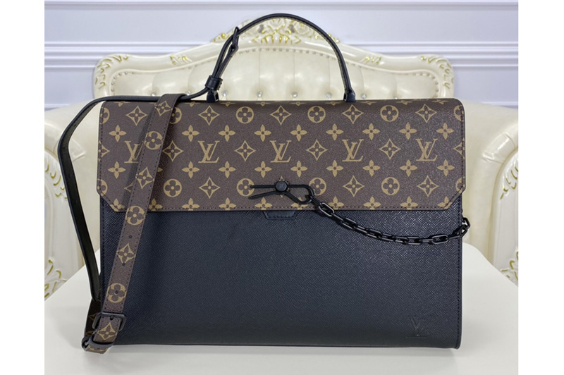 Louis Vuitton M30591 LV Robusto briefcase Bag in Monogram Canvas and Taiga Leather