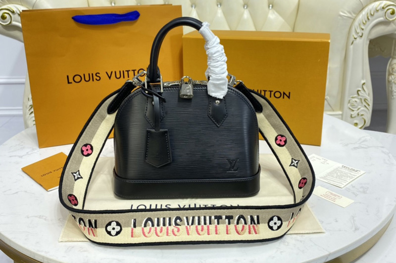 Louis Vuitton M57426 LV Alma BB handbag in Black Epi Leather