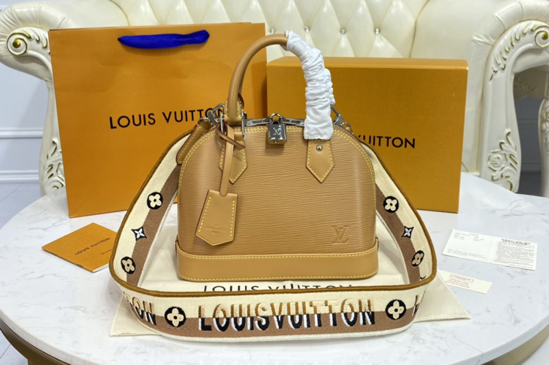 Louis Vuitton M57540 LV Alma BB handbag in Gold Epi Leather