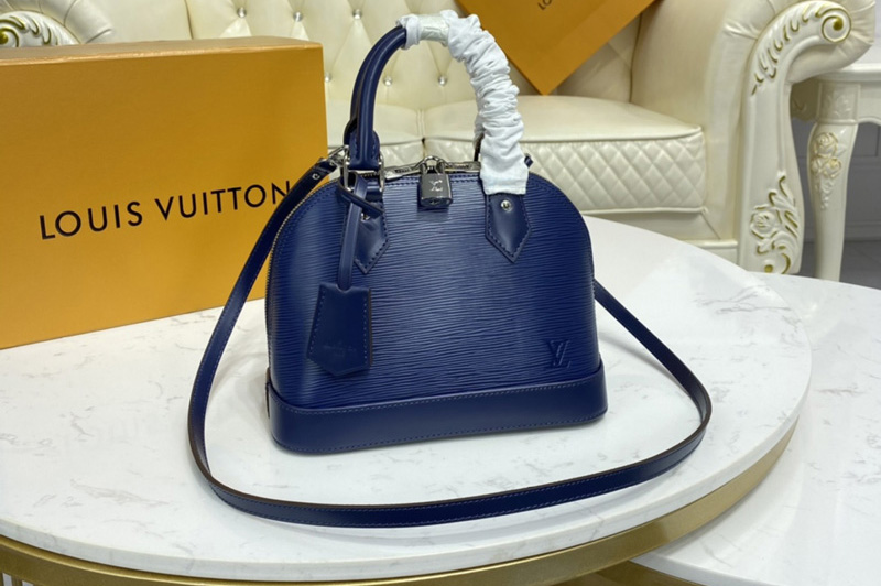 Louis Vuitton M40855 LV Alma BB handbag in Indigo Blue Leather