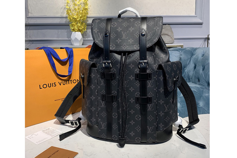 Louis Vuitton M43735 LV Christopher PM Backpack in Monogram Eclipse Canvas