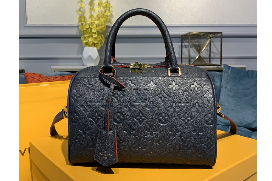 Louis Vuitton M43501 Speedy Bandouliere 25 handbag in Navy Blue/Red Monogram Empreinte leather