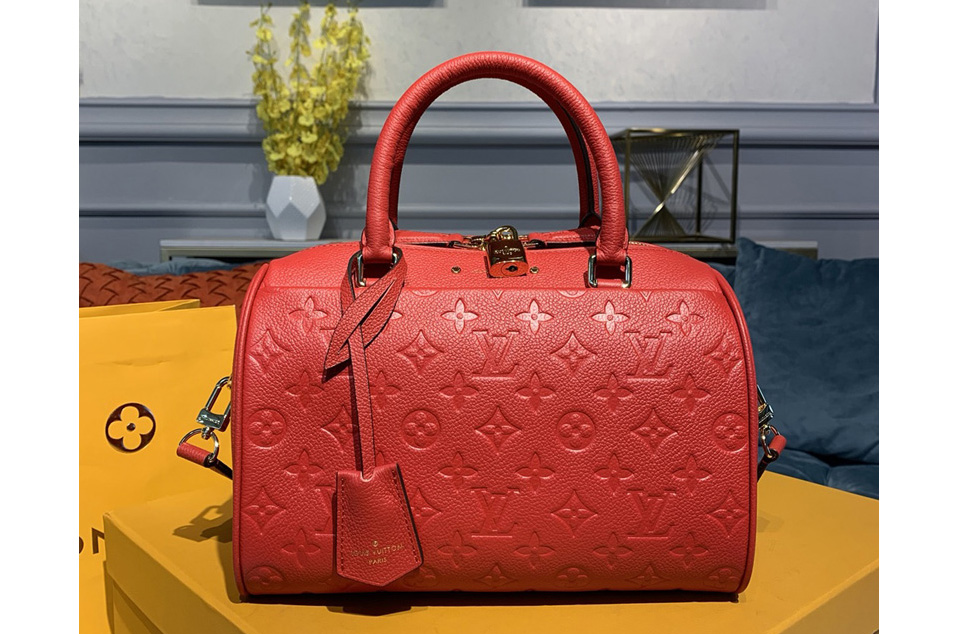 Louis Vuitton M42401 Speedy Bandouliere 25 handbag in Red Monogram Empreinte leather