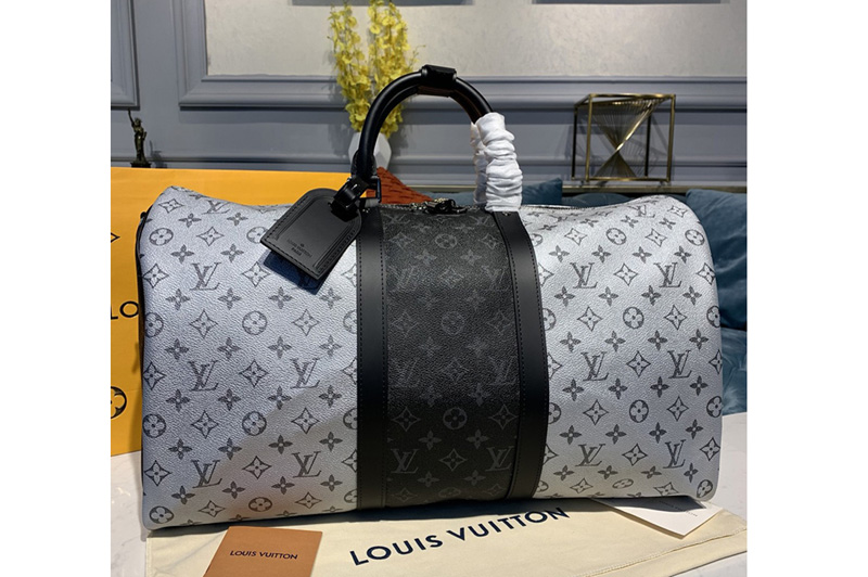 Louis Vuitton M43818 LV Keepall 50 Bandouliere Travel Bags Monogram Eclipse canvas