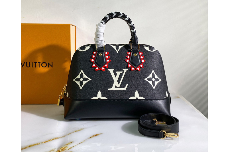 Louis Vuitton M44832 LV Neo Alma PM handbag in Black/Cream Monogram Empreinte Leather