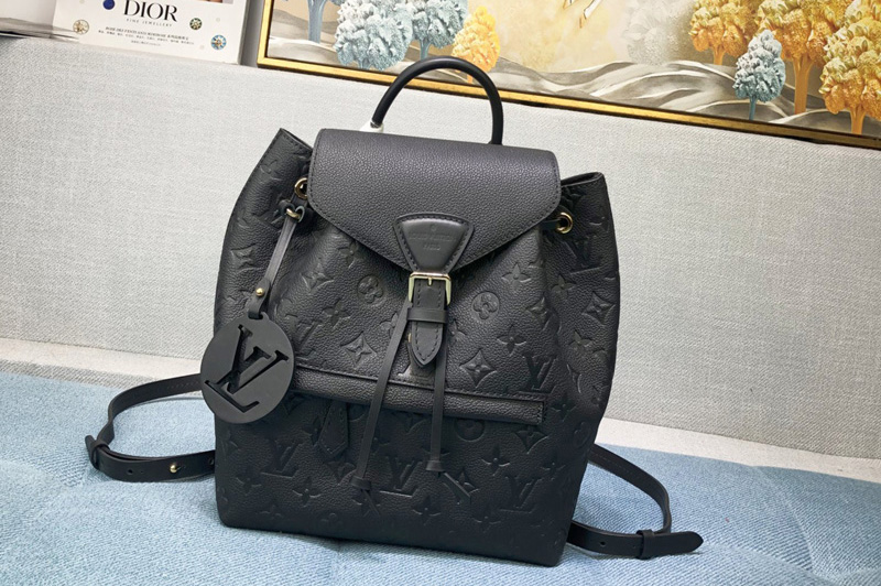 Louis Vuitton M45205 LV Montsouris Backpack IN Black Monogram Empreinte embossed leather