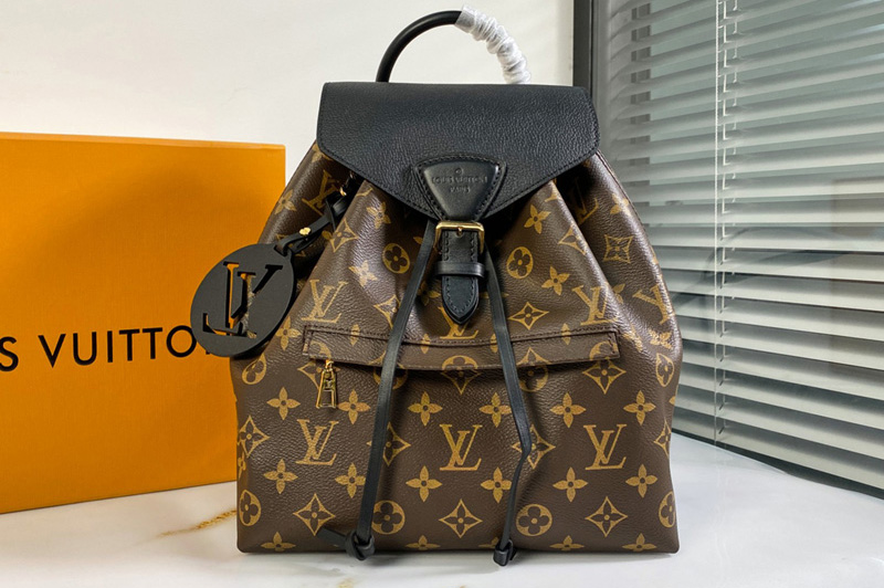 Louis Vuitton M45515 LV Montsouris PM backpack In Monogram canvas and cowhide leather
