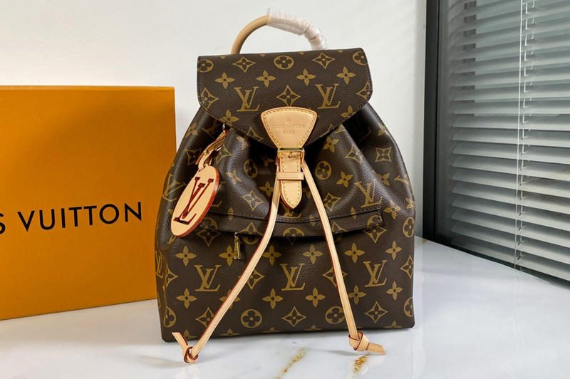 Louis Vuitton M45501 LV Montsouris PM backpack In Monogram canvas and cowhide leather