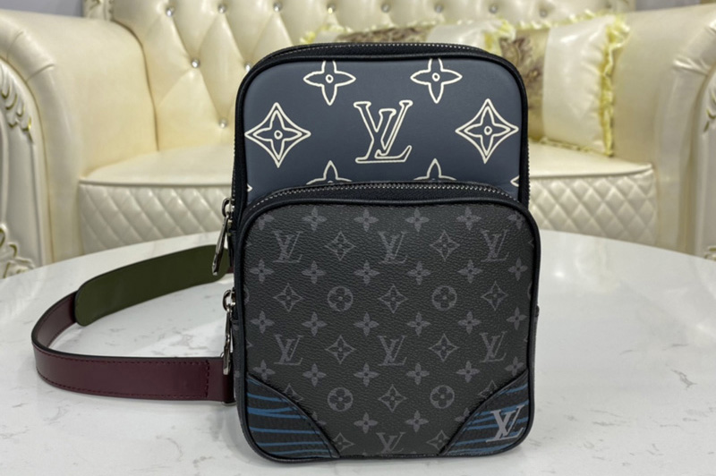 Louis Vuitton M45439 LV Amazone Sling Bag in Monogram Eclipse coated canvas and cowhide leather