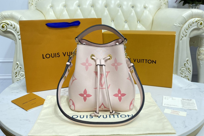 Louis Vuitton M45709 LV NéoNoé BB bucket bag in Pink Embossed grained cowhide leather