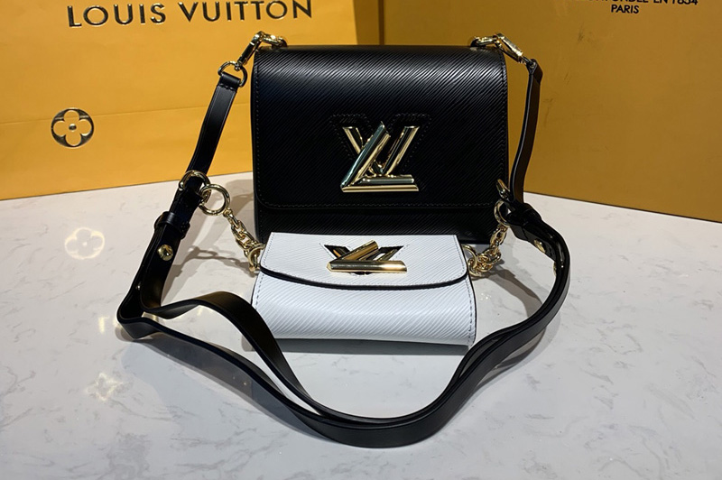 Louis Vuitton M55703 LV Twist PM chain bag in White/Black Epi leather