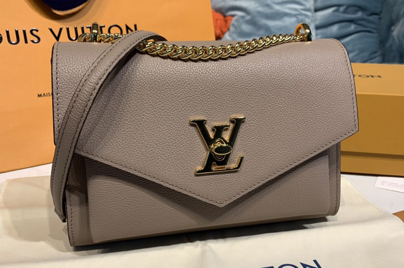 Louis Vuitton M51418 LV Mylockme BB Handbag in Apricot Soft grained calfskin Leather