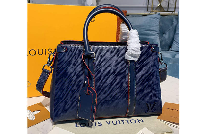 Louis Vuitton M55613 LV Soufflot BB Bags in Blue Epi Leather