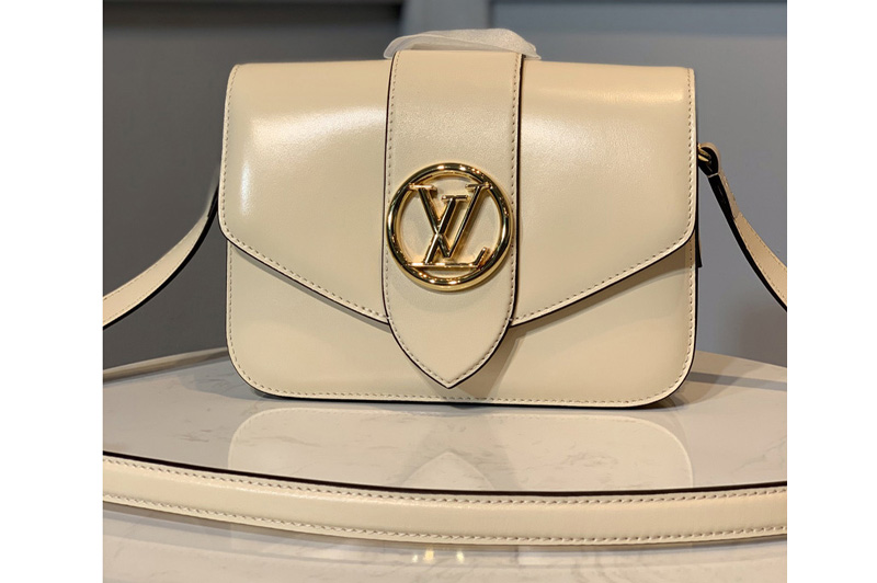 Louis Vuitton M55950 LV Pont 9 handbag in Cream Smooth Leather