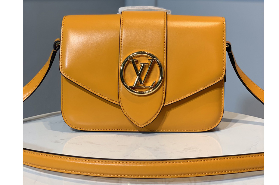 Louis Vuitton M55946 LV Pont 9 handbag in Summer Gold Smooth Leather