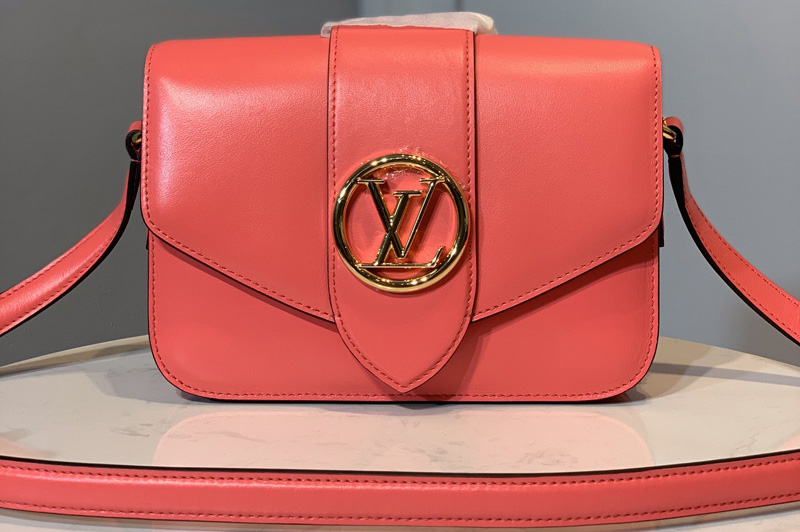Louis Vuitton M55949 LV Pont 9 handbag in Pink Smooth Leather