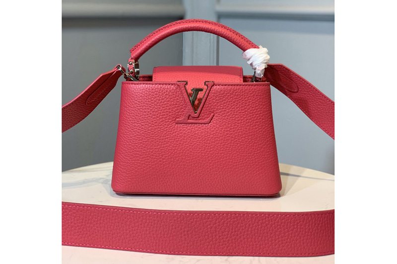 Louis Vuitton M55987 LV Capucines Mini handbag In Pink Taurillon leather