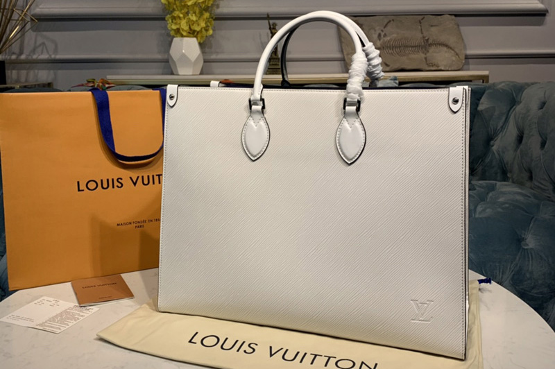 Louis Vuitton M56081 LV Onthego GM tote bag in White Epi Leather