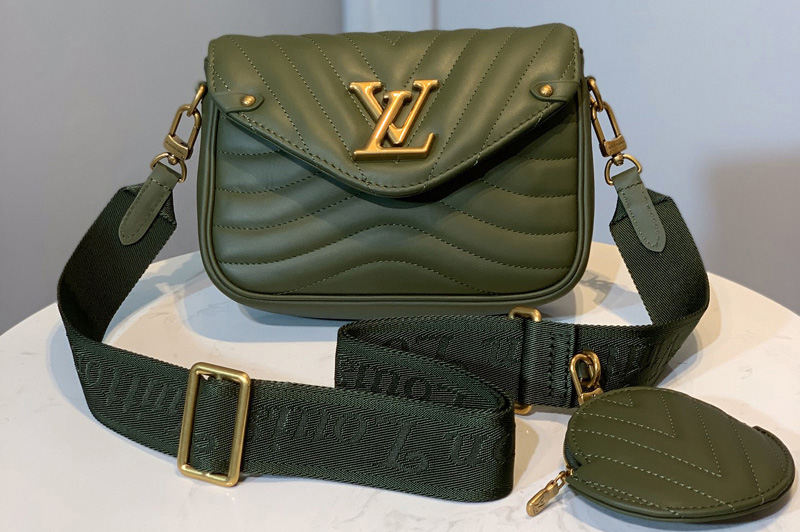 Louis Vuitton M56466 LV Multi Pochette New Wave Bag in Green Calf leather