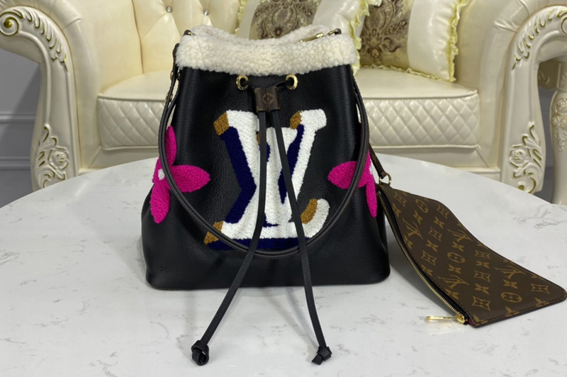 Louis Vuitton M56963 LV NéoNoé MM bucket Bag in Black Cowhide Leather
