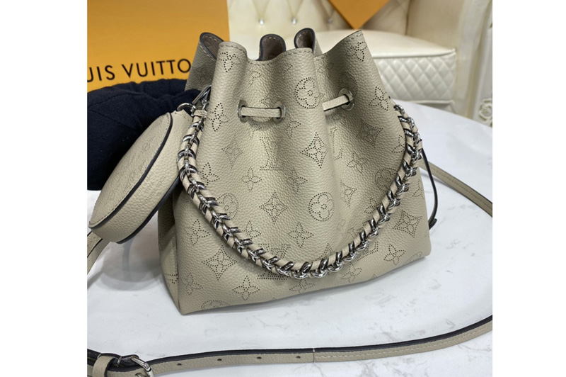Louis Vuitton M57201 LV Bella bucket bag in Galet Gray Mahina calf leather