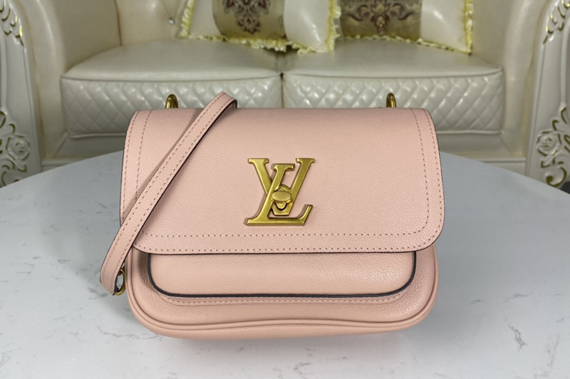 Louis Vuitton M57071 LV Lockme Chain PM handbag in Rose des Sables Pink Grained calf leather