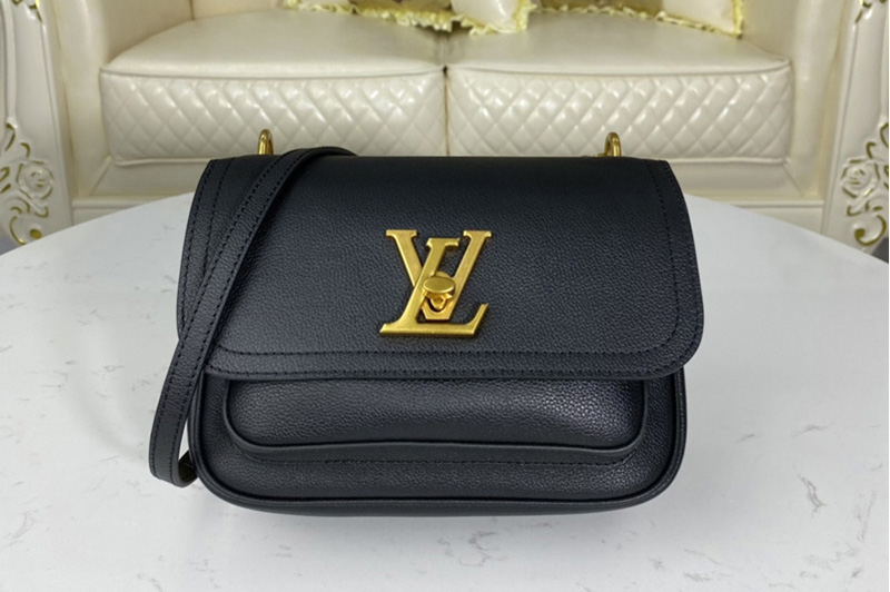 Louis Vuitton M57073 LV Lockme Chain PM handbag in Black Grained calf leather